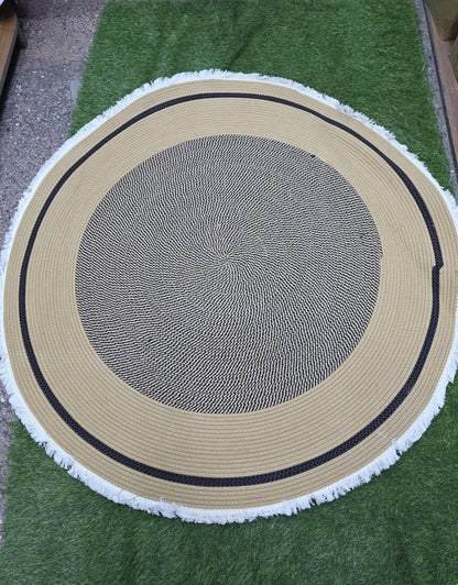 Boho  round  straw rug