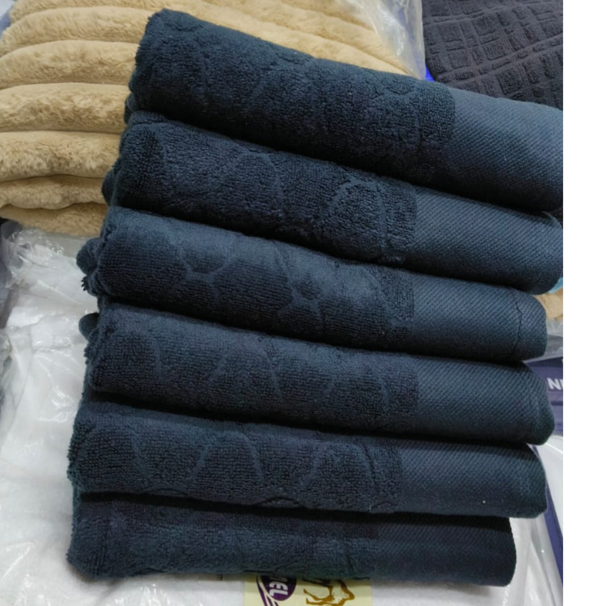 3Pc Black Salon Towel Set