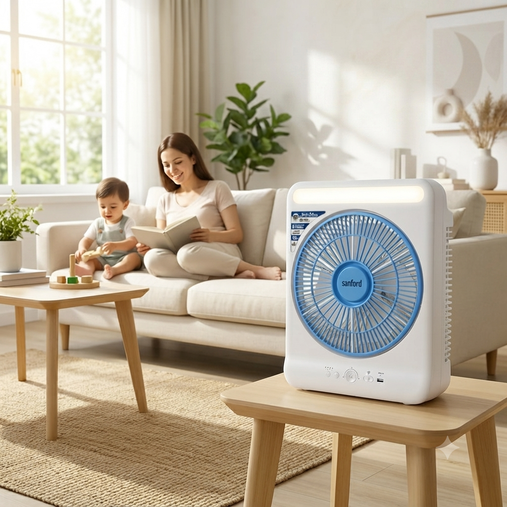 Rectangular Box Desk Fan