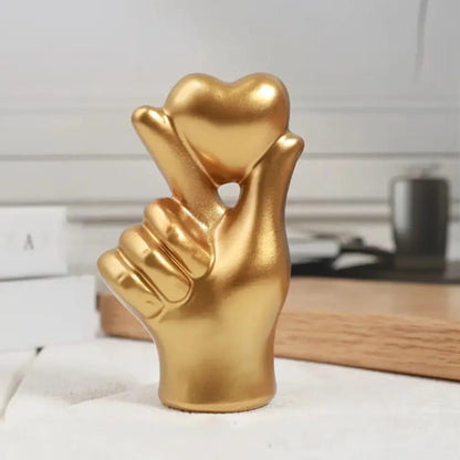 Heart Hand Gesture Decor Statue