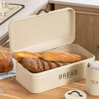 4PCs Bread Bin and Tea Sugar Coffee Storage Canister Set