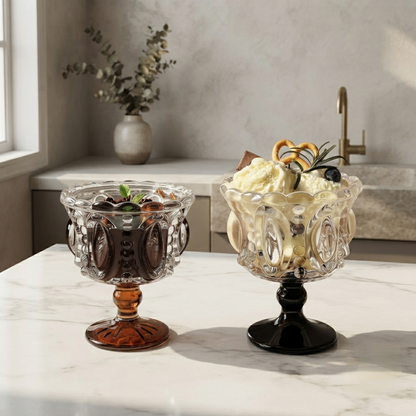 6pc  Vintage  Glass Dessert Bowls Set