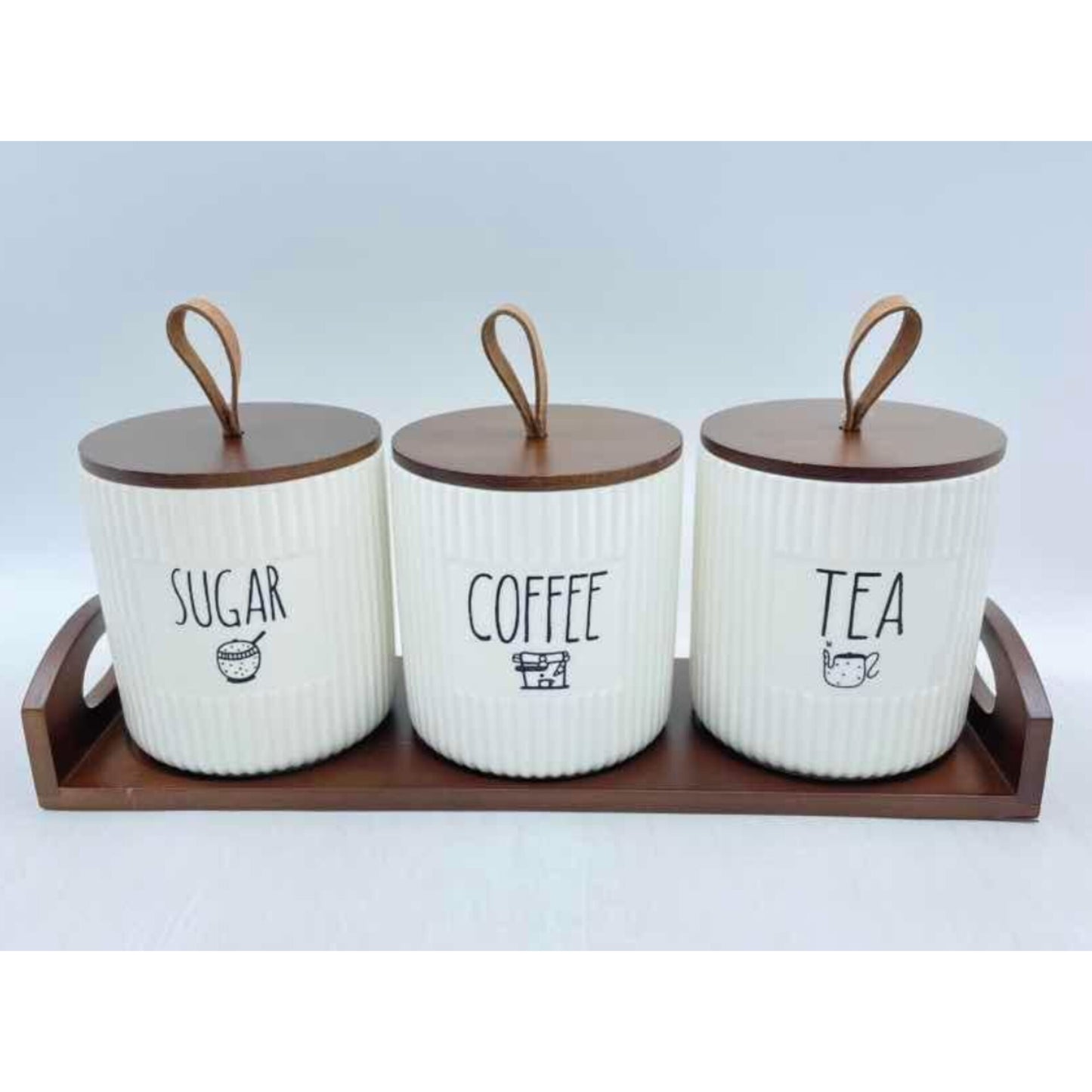 3Pcs ceramic canisters set