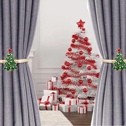 Christmas Spring Curtain Holders Pair