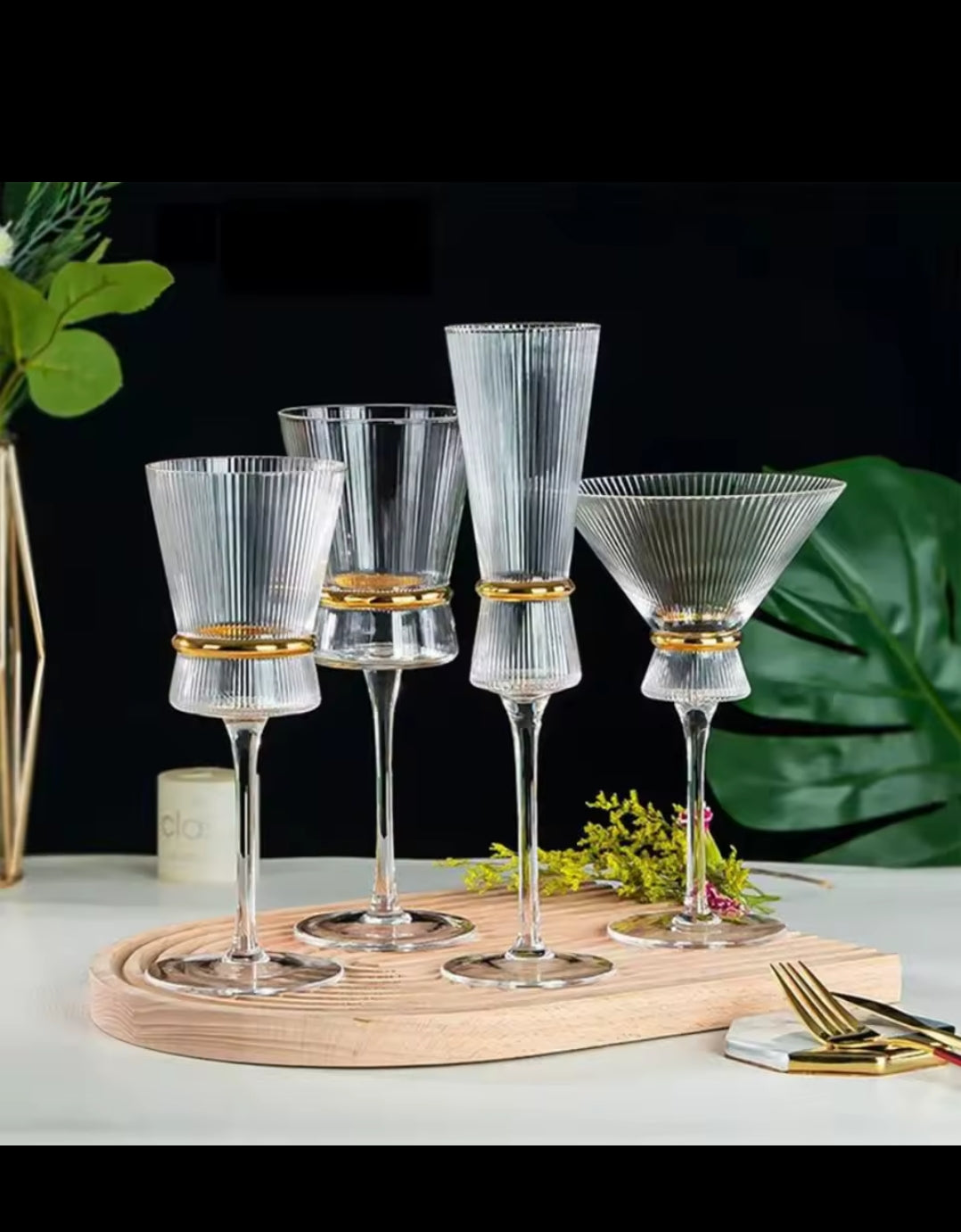 6pcs wine and champagne glass flutes