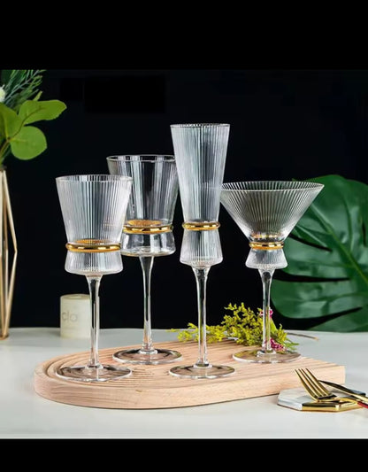 6pcs wine and champagne glass flutes
