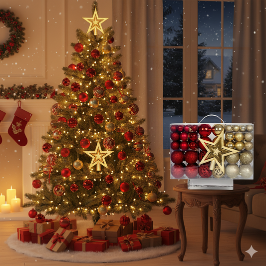 101 Christmas balls with topper