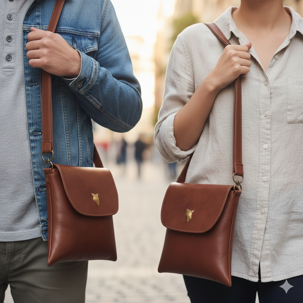 Brown leather crossbody bag,man bag ,travel sling bag 