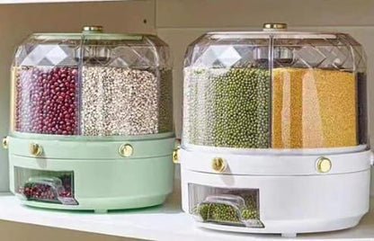 6 compartments rotating storage container