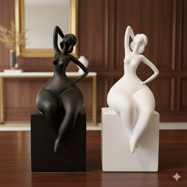 Curvy Silhouette Ceramic Figurines Decor