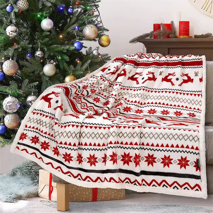 Christmas Reindeer Throw Blanket
