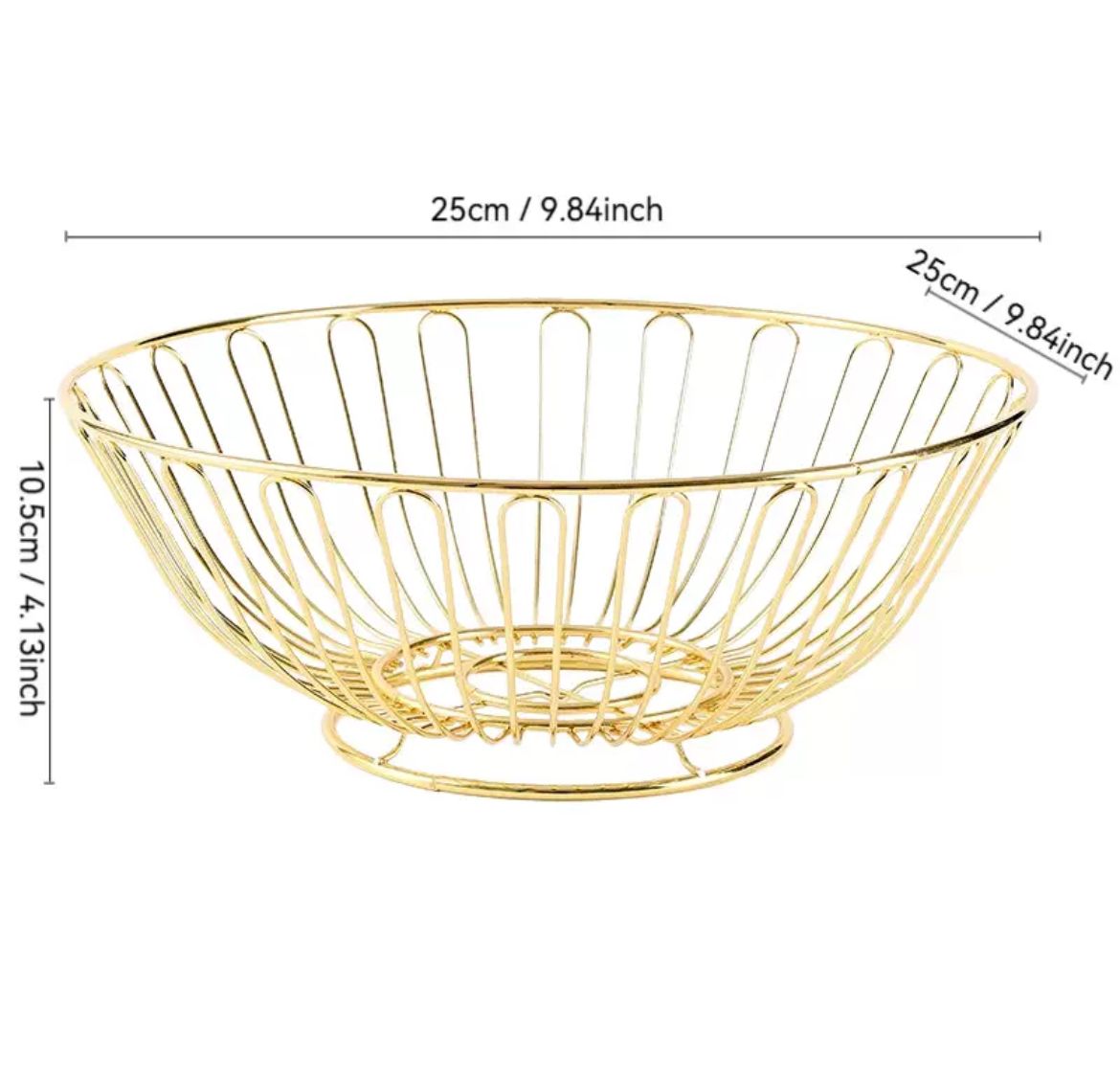 Round metal fruit basket