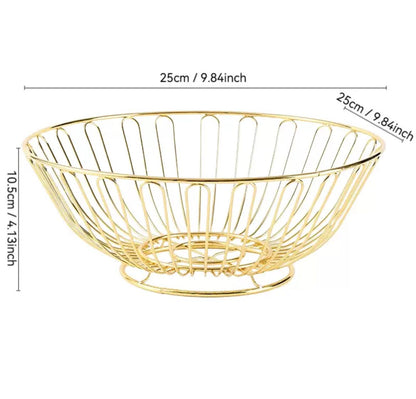 Round metal fruit basket