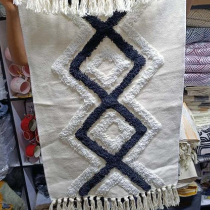 Bohemian Bedroom Rug with Tassels