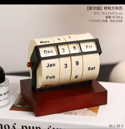 Rotating Perpetual Wooden Calendar