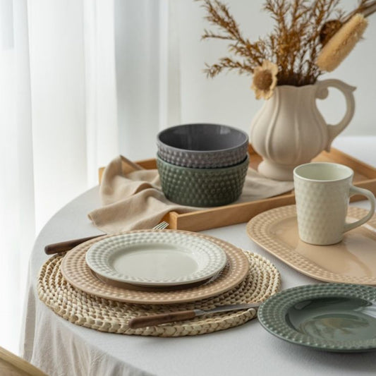 Green bowls,embossed bead