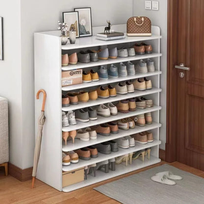 Entryway wooden shoe rack