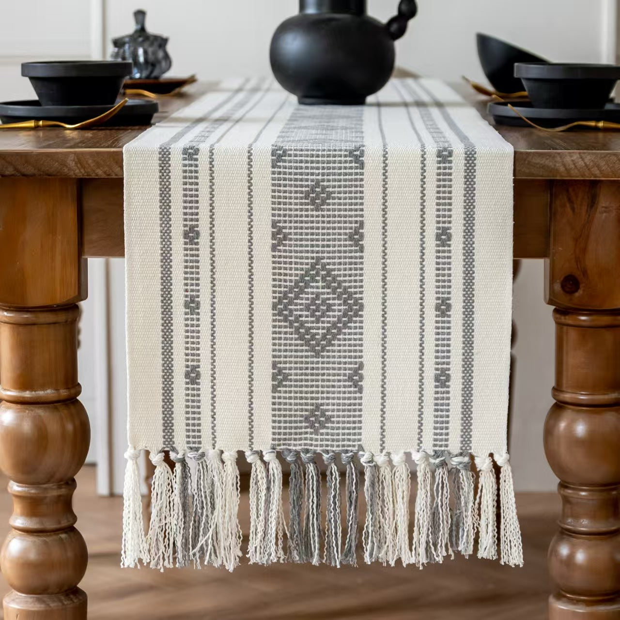 Bohemian  Table Runner with Tassel