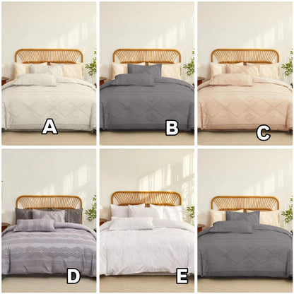 Tufted Geometric Duvet Cover Set