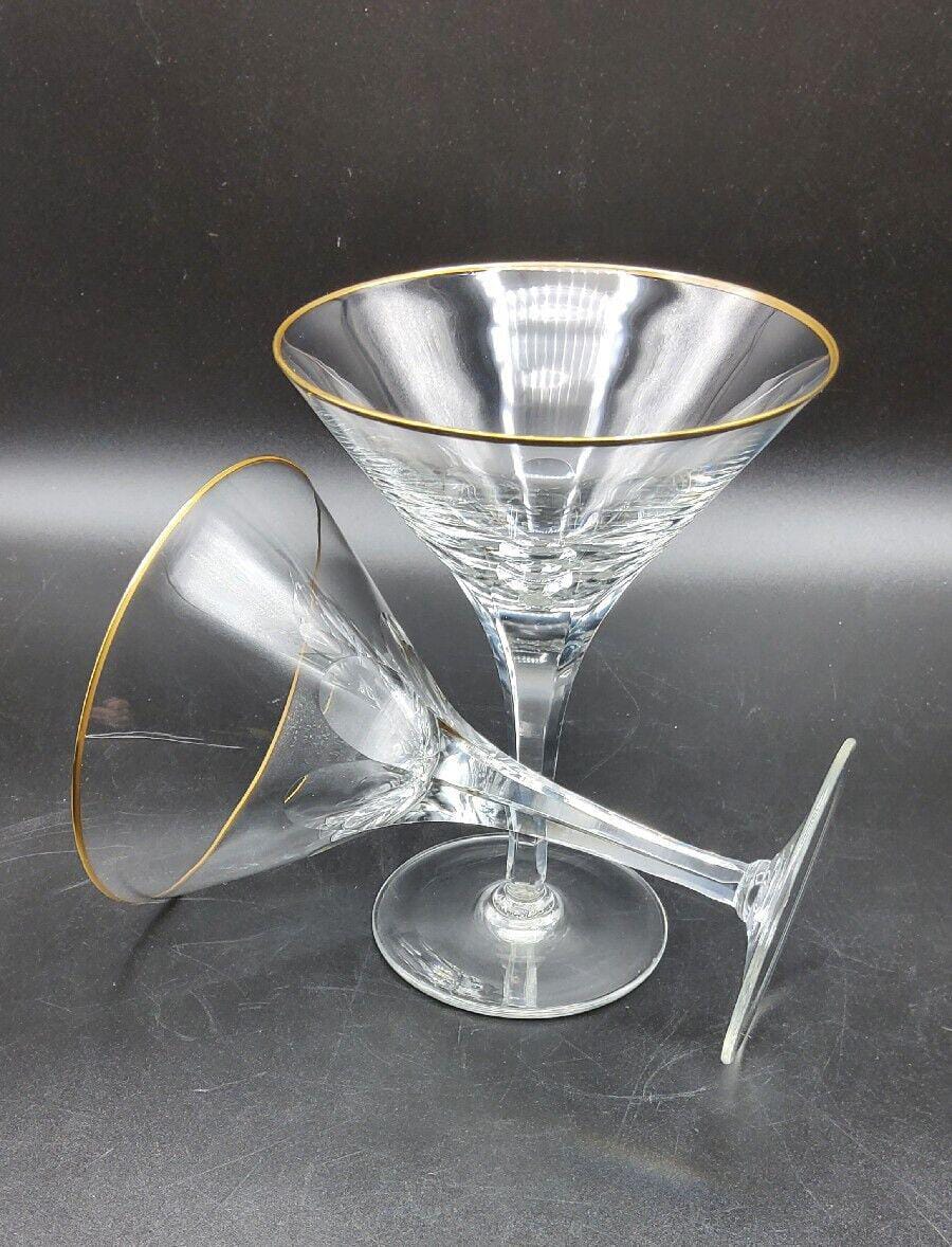 6pcs  Martini Glasses With Gold Rim