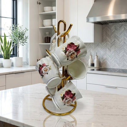 6 Piece Floral Tea Mug Set