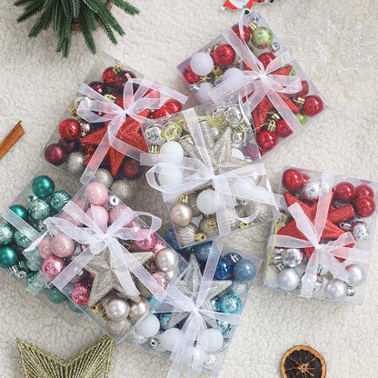 30Pcs Christmas Ball And Star Decoration Set