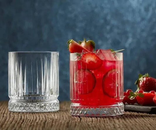 6pc Stripped whiskey glasses