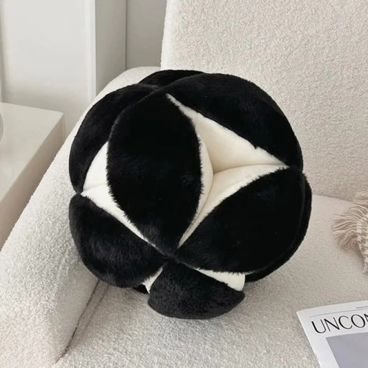 Round Fur Ball Throw Pillow