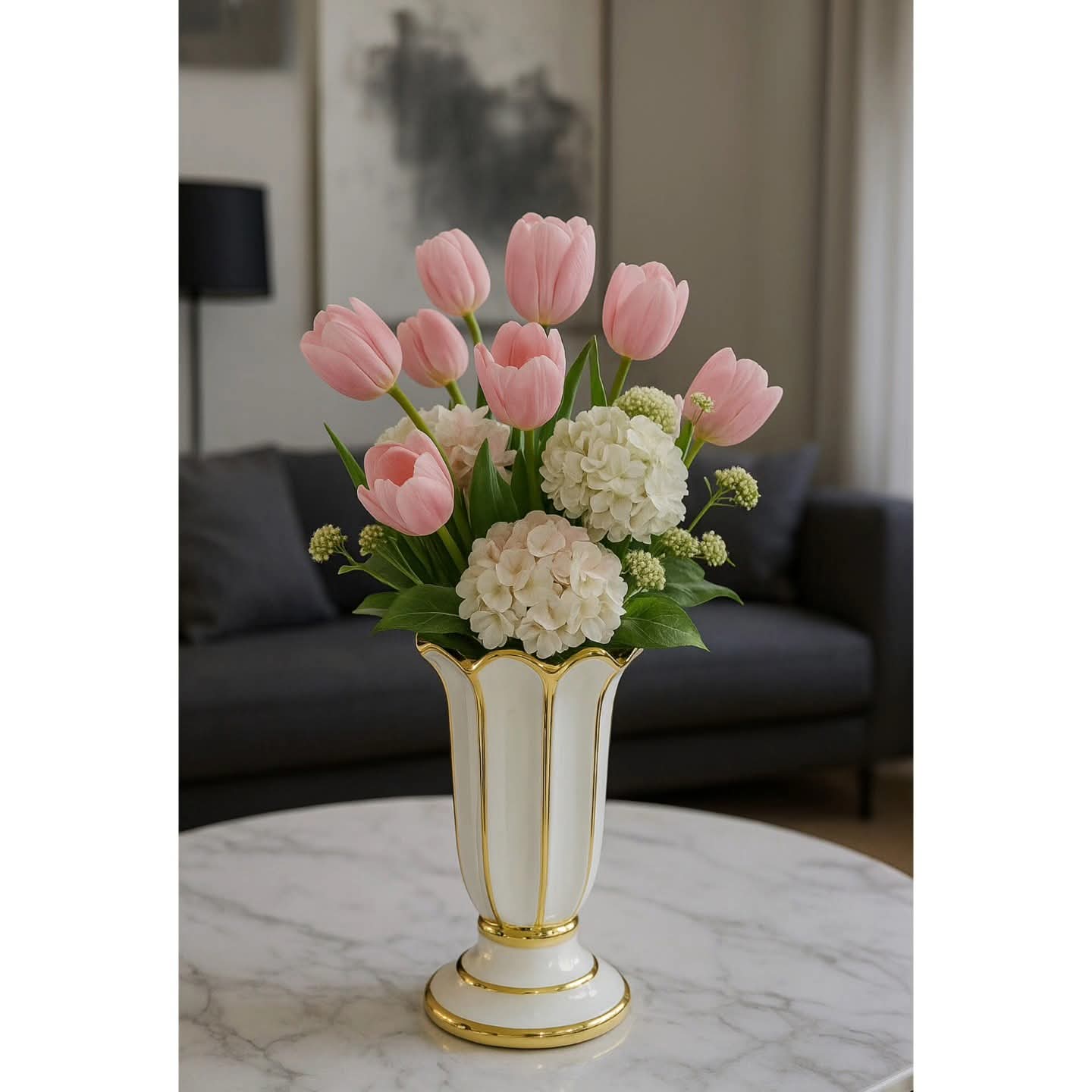 Gold ceramic vases