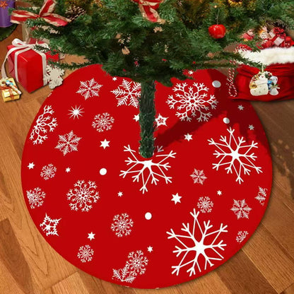 Red christmas tree skirt