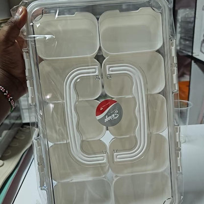 10 Compartment Clear Fridge Storage Box with Lid and Handle