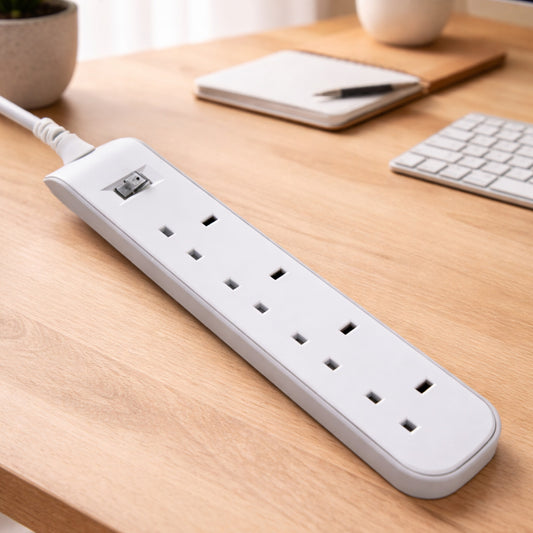 4-Way Extension Socket with Neon & Safety Shutters
 EC 7674-BS