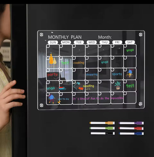 Acrylic monthly fridge planner