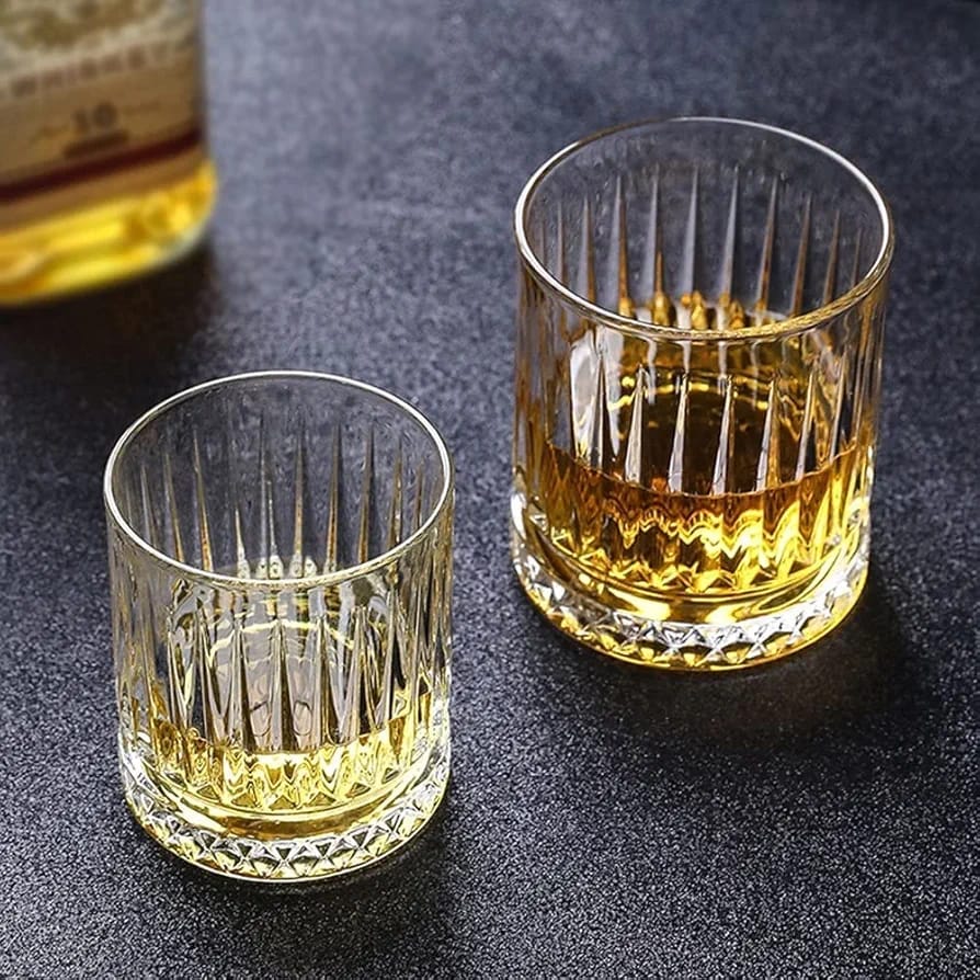 6pc Stripped whiskey glasses