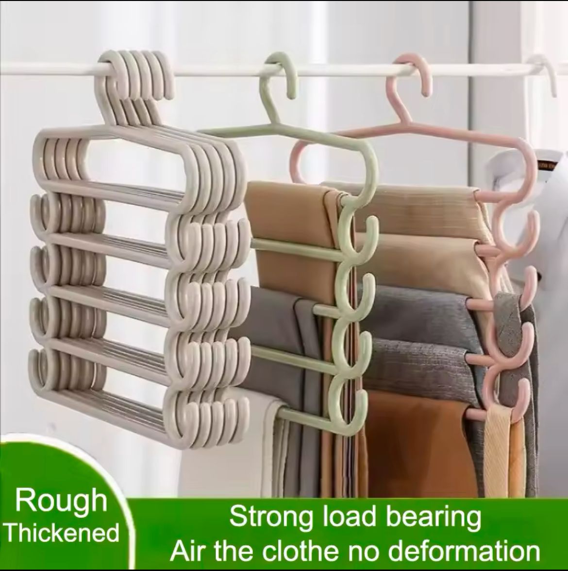 5pc heavy duty multi layer trousers hanger set of 2