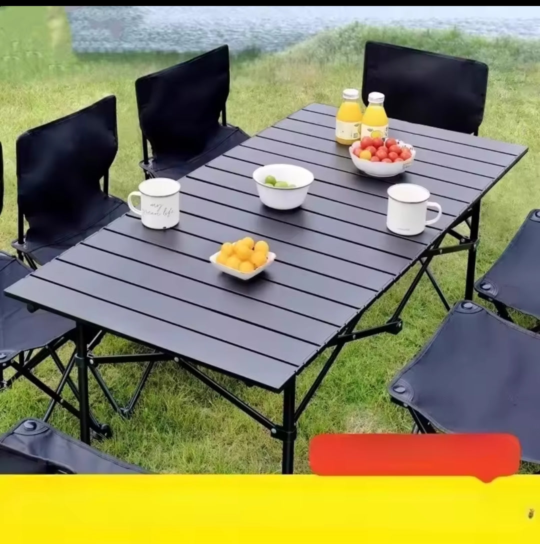 Portable Aluminum Folding Camping Table  6 Person Outdoor Picnic And  BBQ