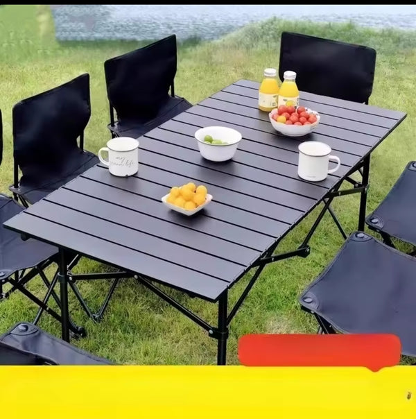 Portable Aluminum Folding Camping Table  6 Person Outdoor Picnic Table