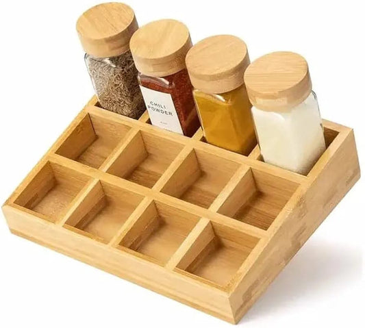 Spice jars set with bamboo stand