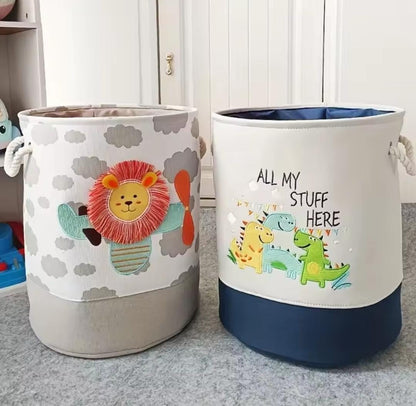 Kids Animal Print Laundry Toy Basket
