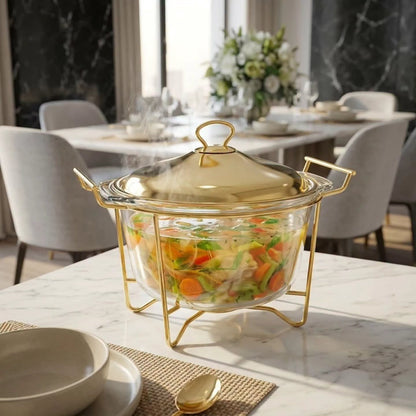 4 Litre Glass Chafing Dish Soup Pot