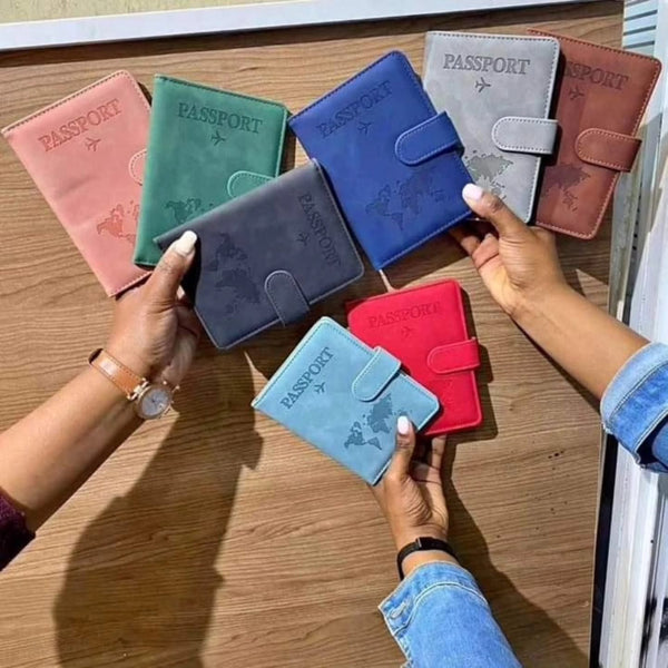 Rfid Leather  Travel Passport Cover