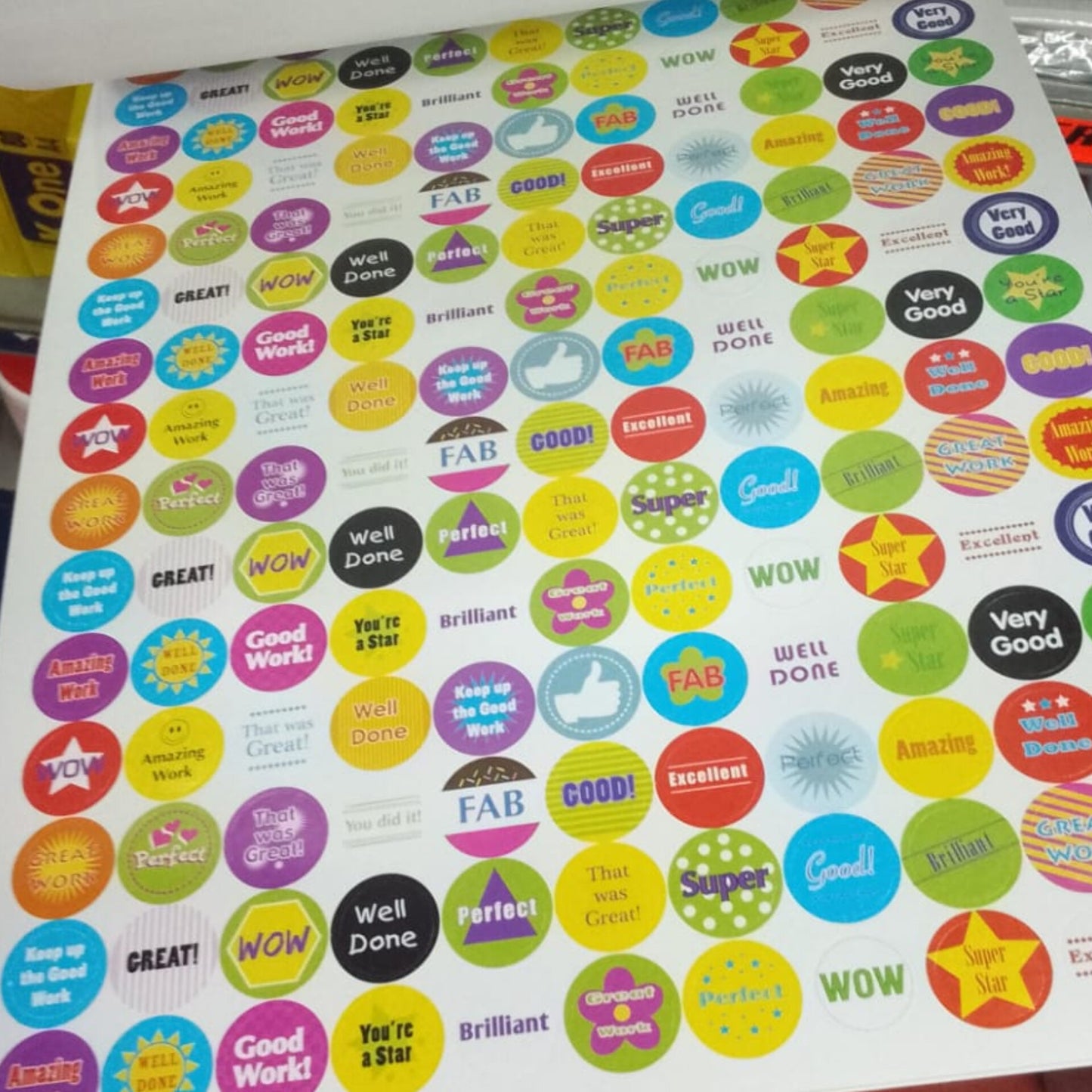 1000 Children reward stickers