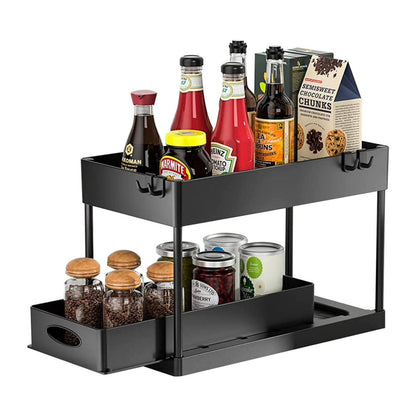 2 Tier Carbon Steel Under Sink Organizer Rack