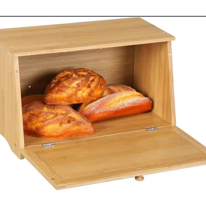 Wooden Bamboo Bread Bin Gha
