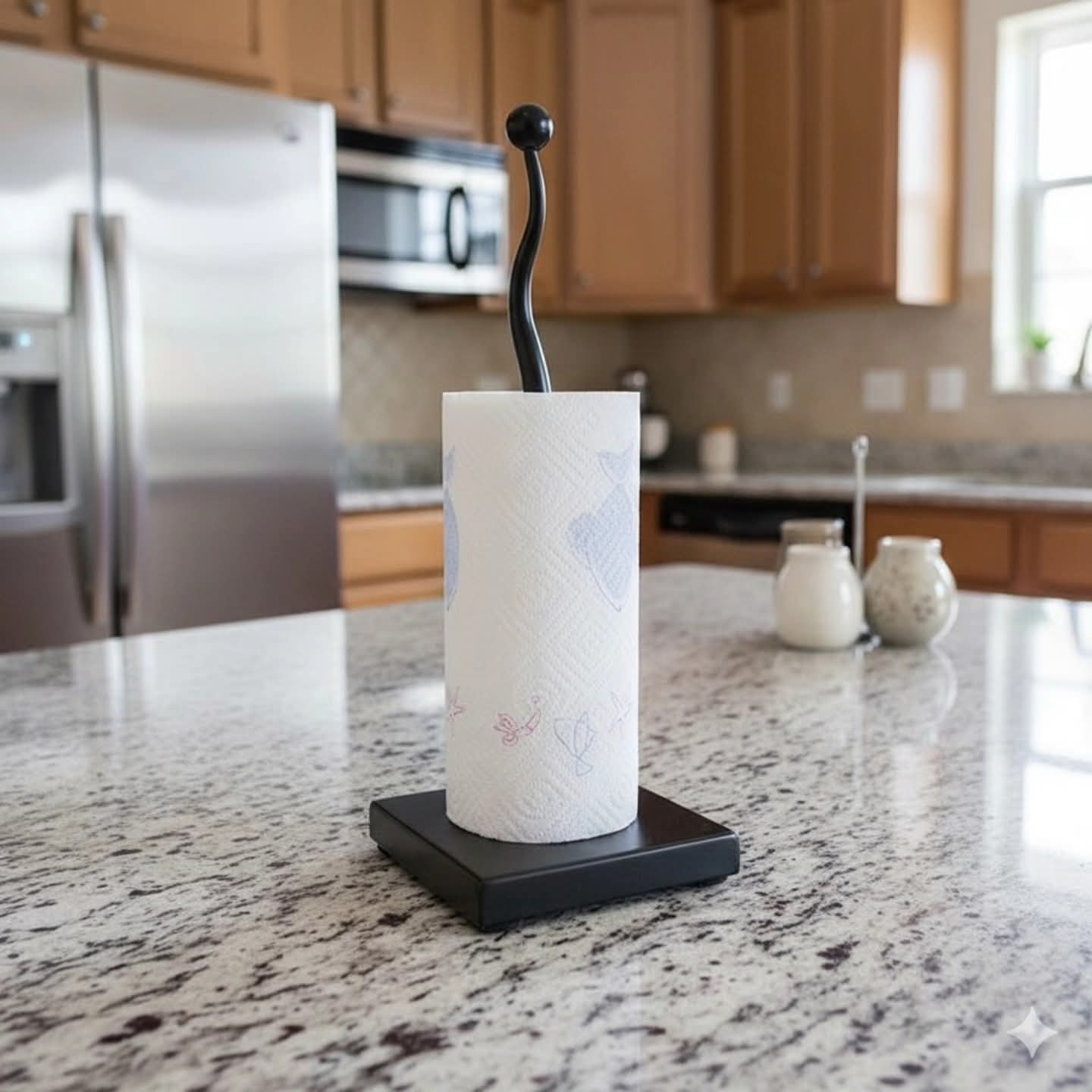 Black kitchen paper towel holder