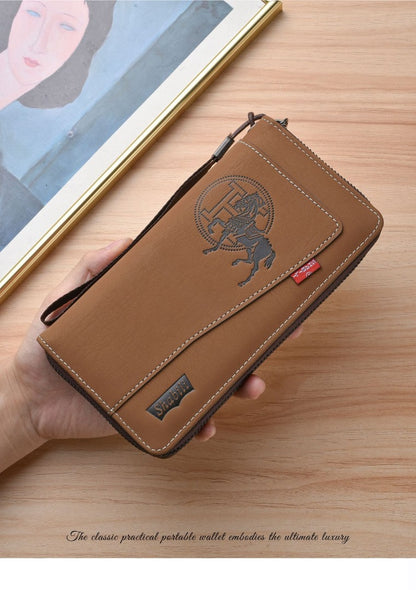 Men's long leather wallet