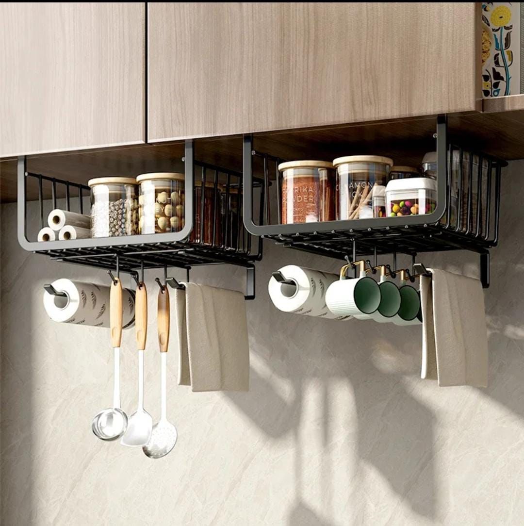 4 in 1 metallic under shelf rack