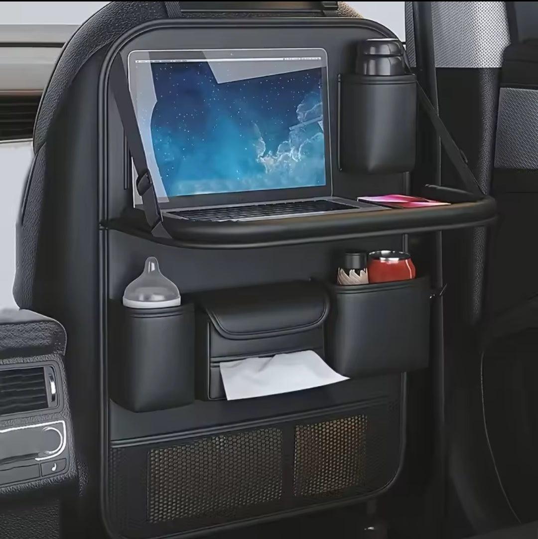 Car seat organizer with tray