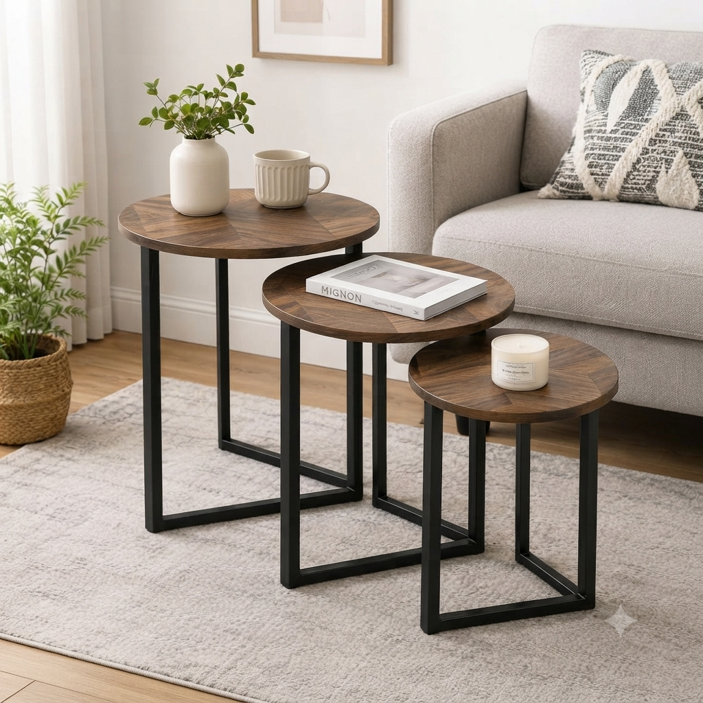 3Pc Round Nesting Tables
