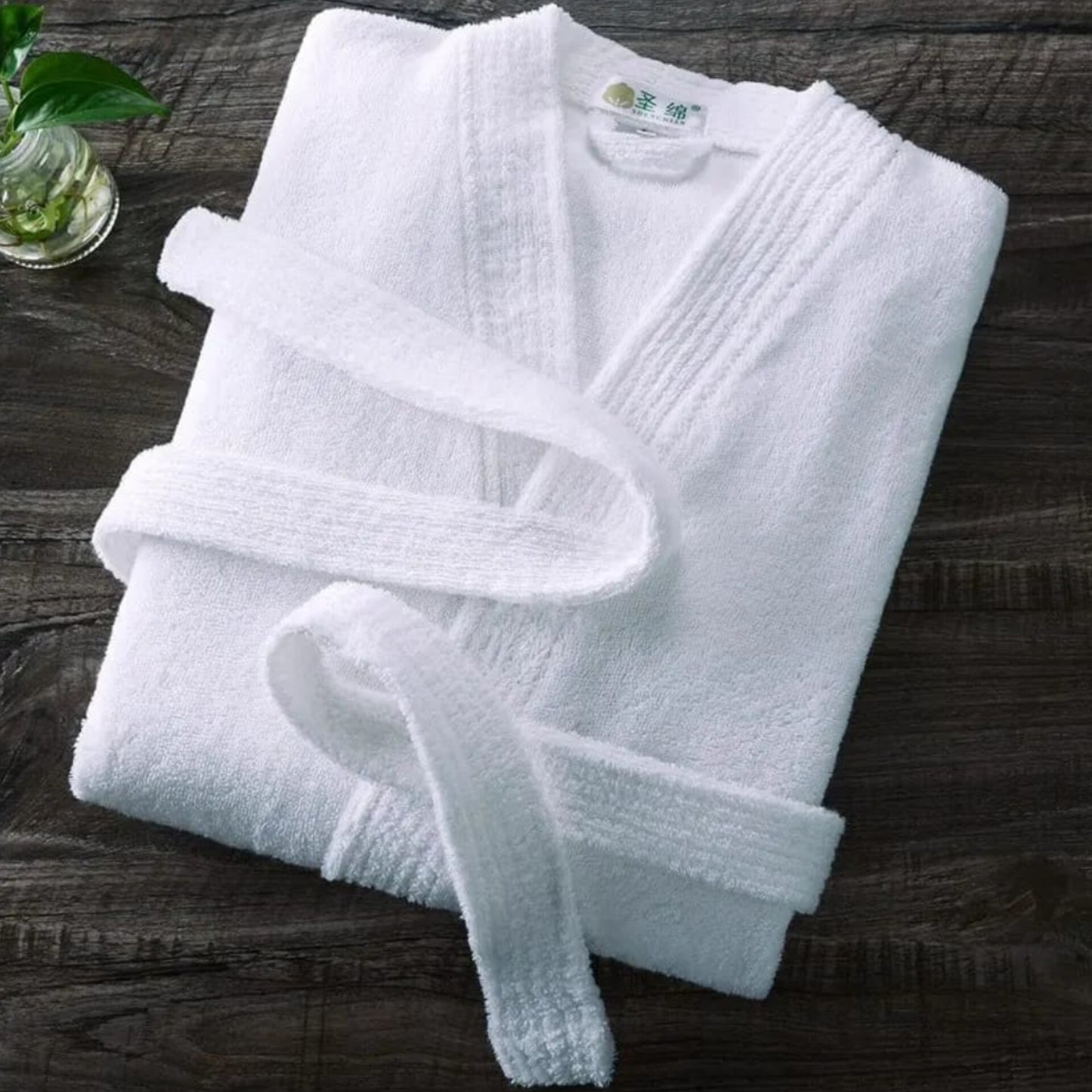 Pure White Soft Cotton Bathrobe
